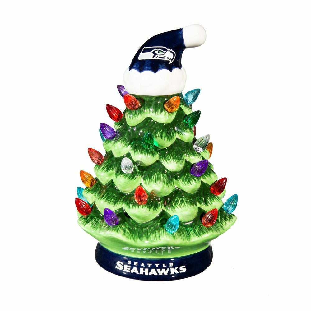 8" LED Ceramic Christmas Tree, Seattle Seahawks, NFL, Home