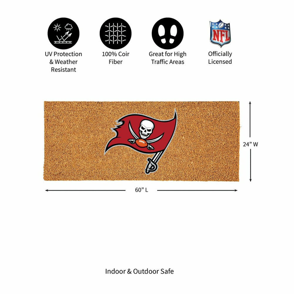 Tampa Bay Buccaneers Extra Large Full Color Coir Mat, 60"x24", NFL