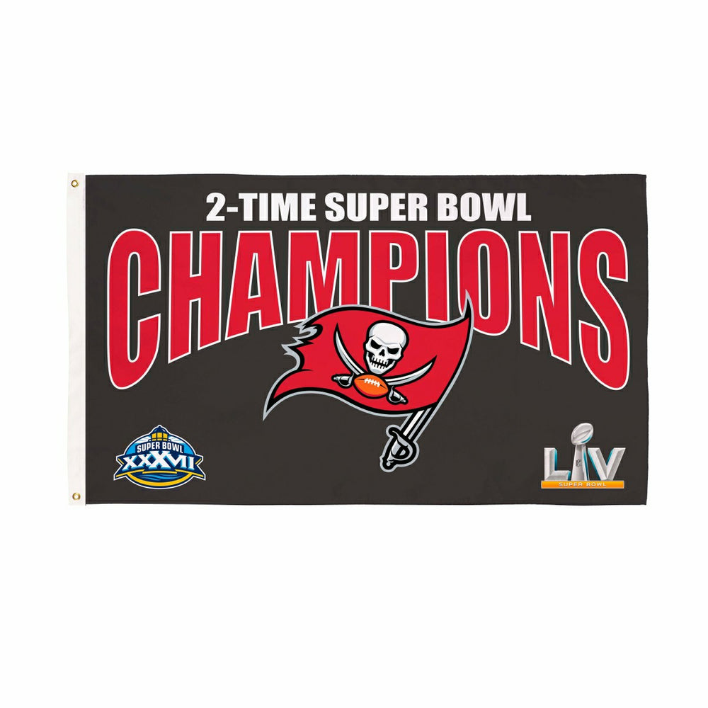 Tampa Bay Buccaneers 2X Superbowl Champions Football 3x5 Flag, NFL, Home