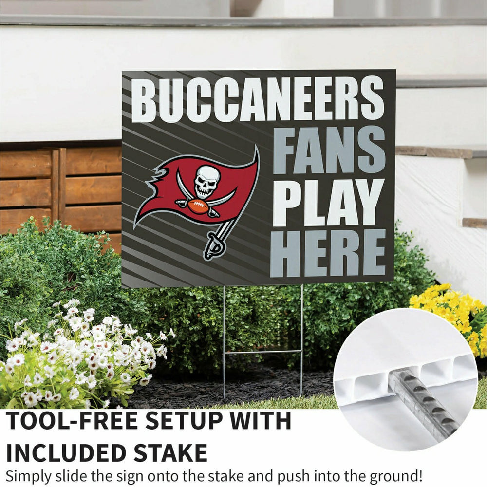 Tampa Bay Buccaneers Coroplast Yard Sign "Fans Play Here", NFL, Home