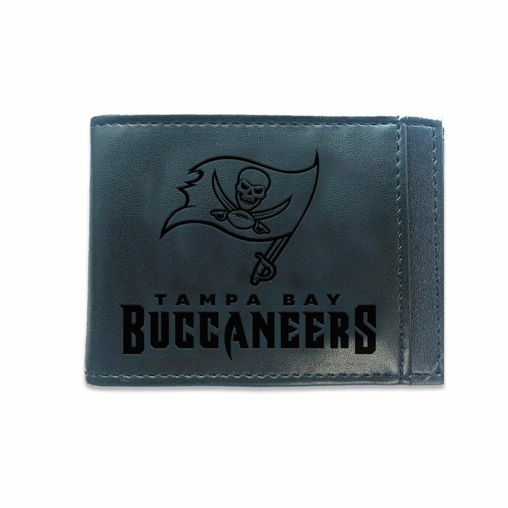 Front Pocket Wallet w/ RFID Blocking, Tampa Bay Buccaneers, Black, NFL, Home