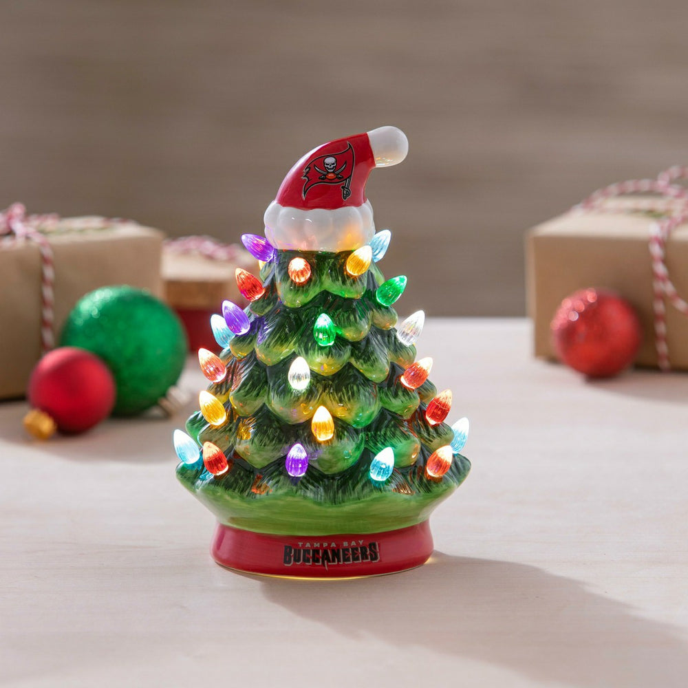 8" LED Ceramic Christmas Tree, Tampa Bay Buccaneers, NFL, Home