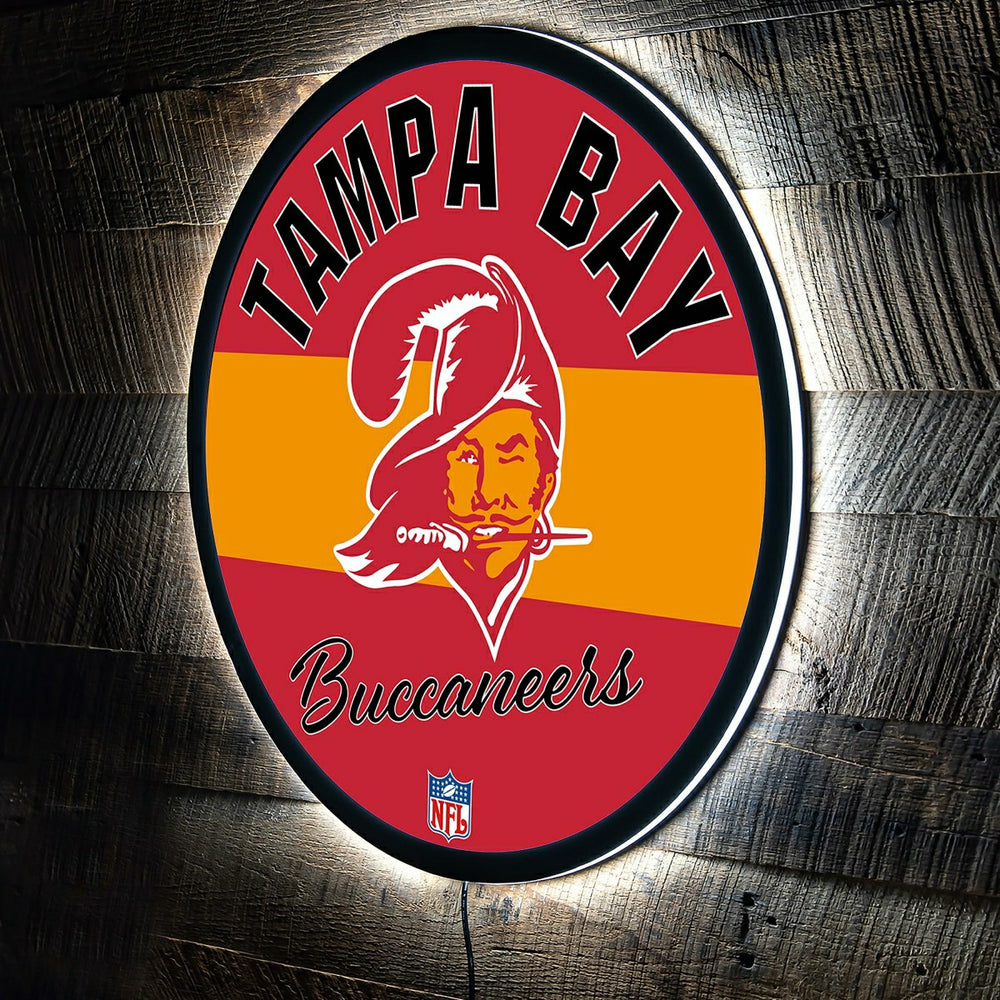 Tampa Bay Buccaneers NFL Football Large Round Vintage Edgelite LED Dec, NFL, Home