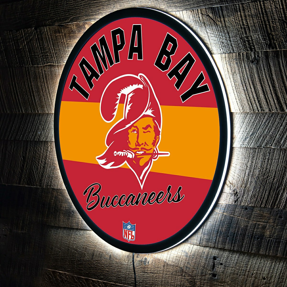 Tampa Bay Buccaneers NFL Football Large Round Vintage Edgelite LED Dec, NFL, Home