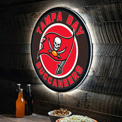 LED Wall Decor, Round, Tampa Bay Buccaneers, NFL, Home