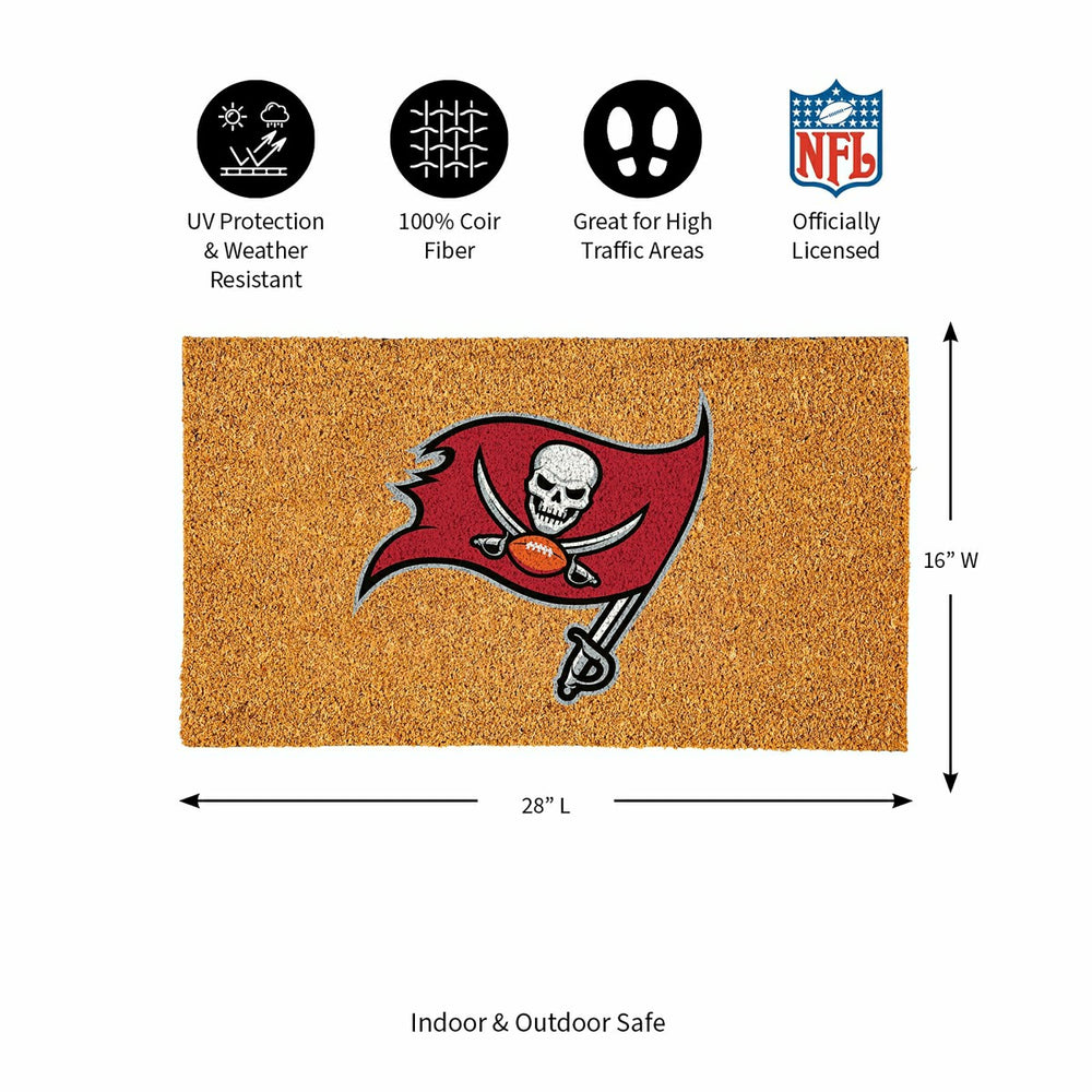 Coir Mat, 16"x28", Tampa Bay Buccaneers, NFL