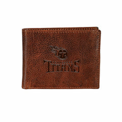 Tennessee Titans, Embossed 100% Genuine Tumbled Leather Passcase Bi-Fo, NFL, Home
