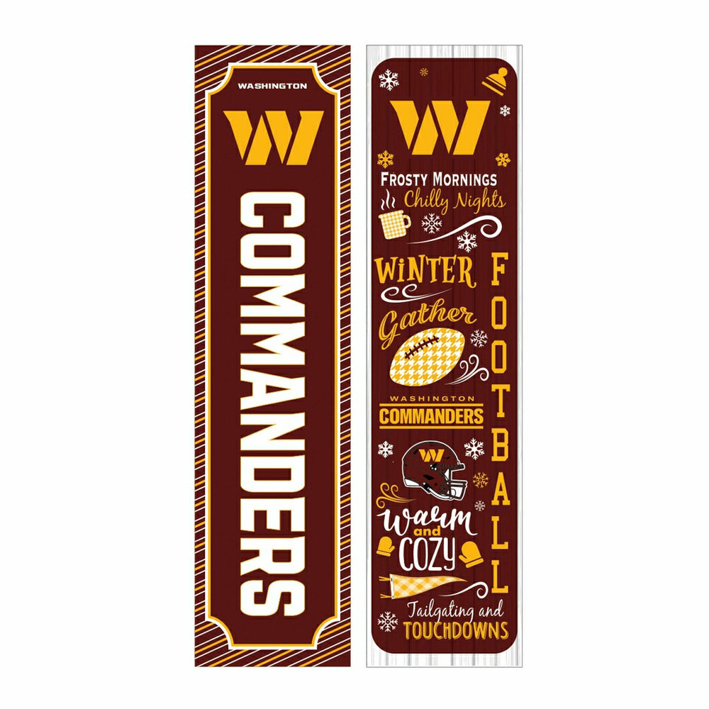 46" Double Sided Leaner, Washington Commanders, Winter Seasonal, NFL, Home