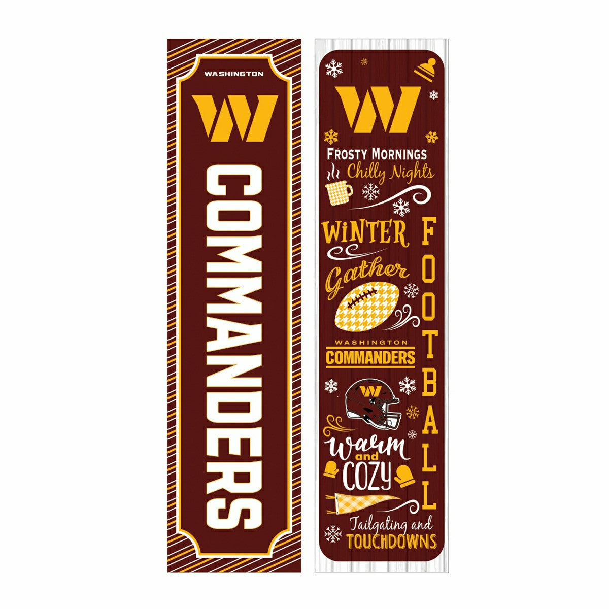 46" Double Sided Leaner, Washington Commanders, Winter Seasonal, NFL, Home