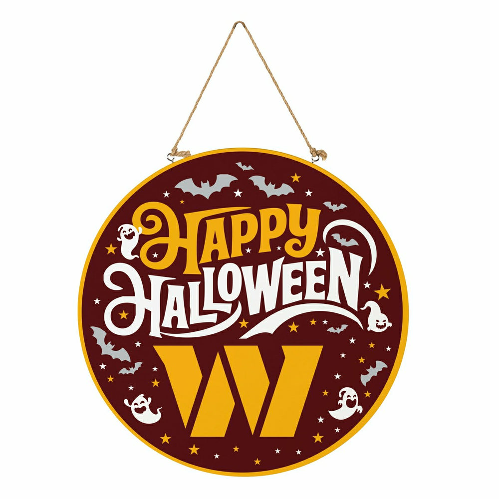 Washington Commanders Halloween Round Door Décor with Hanging Rope, 18, NFL, Home