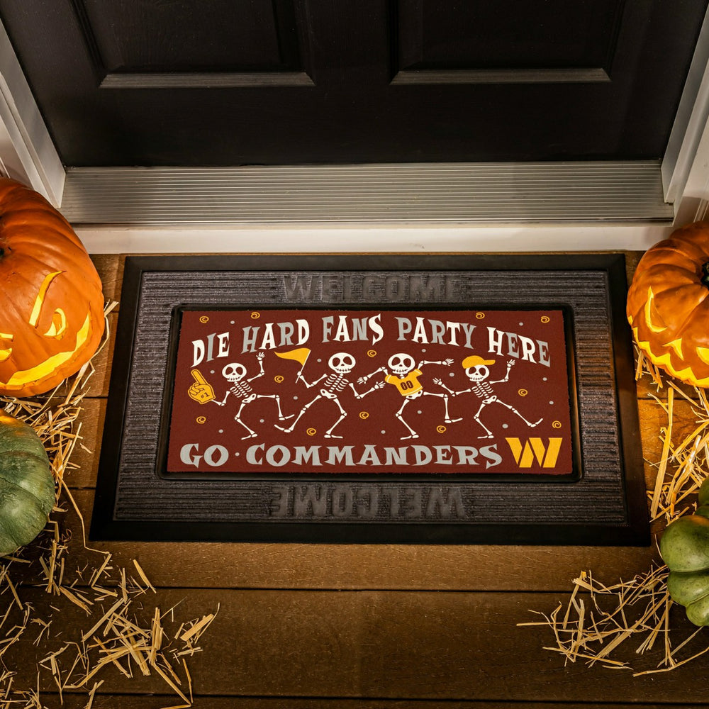Washington Commanders Flocked Coir Halloween Sassafras Switch Mat, 22", NFL
