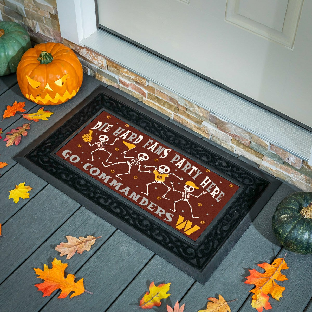 Washington Commanders Flocked Coir Halloween Sassafras Switch Mat, 22", NFL