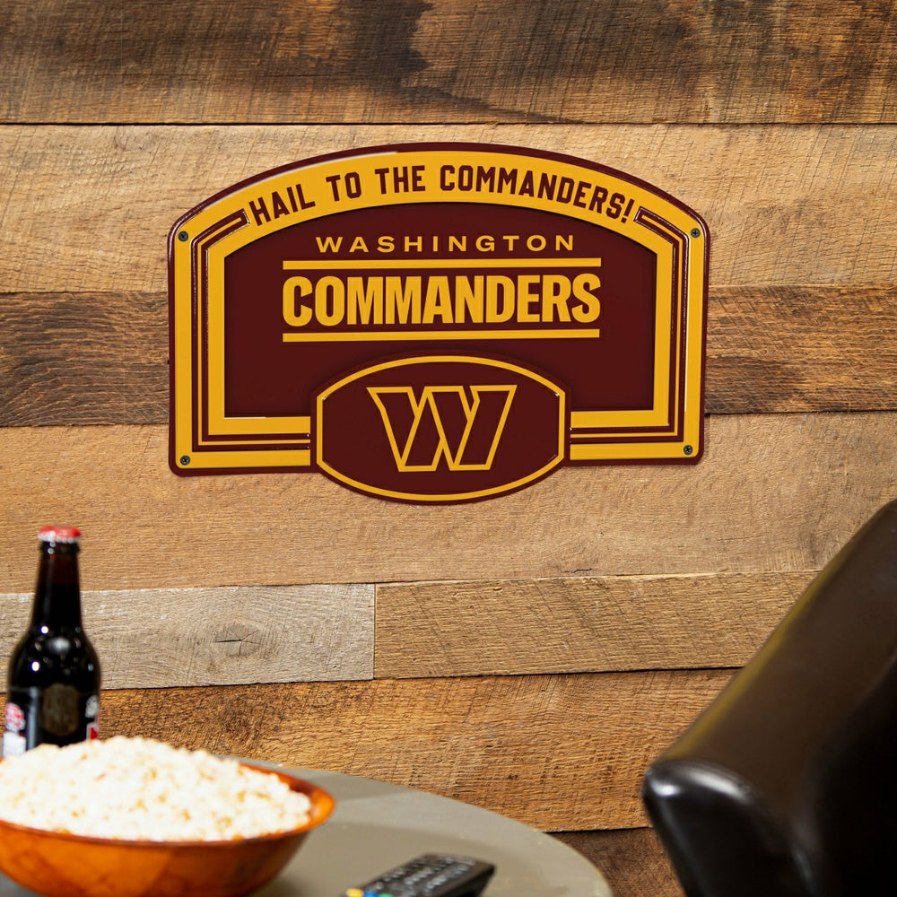Washington Commanders USA Embossed Steel Wall Sign, 11" x 17", NFL, Home