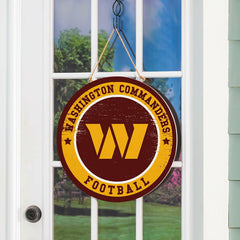 Washington Commanders Round Door Décor with Hanging Rope, 18x18, NFL, Home