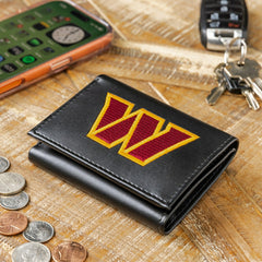 Washington Commanders Black Tri-Fold Embroidered Wallet w/ RFID Blocking, NFL, Home
