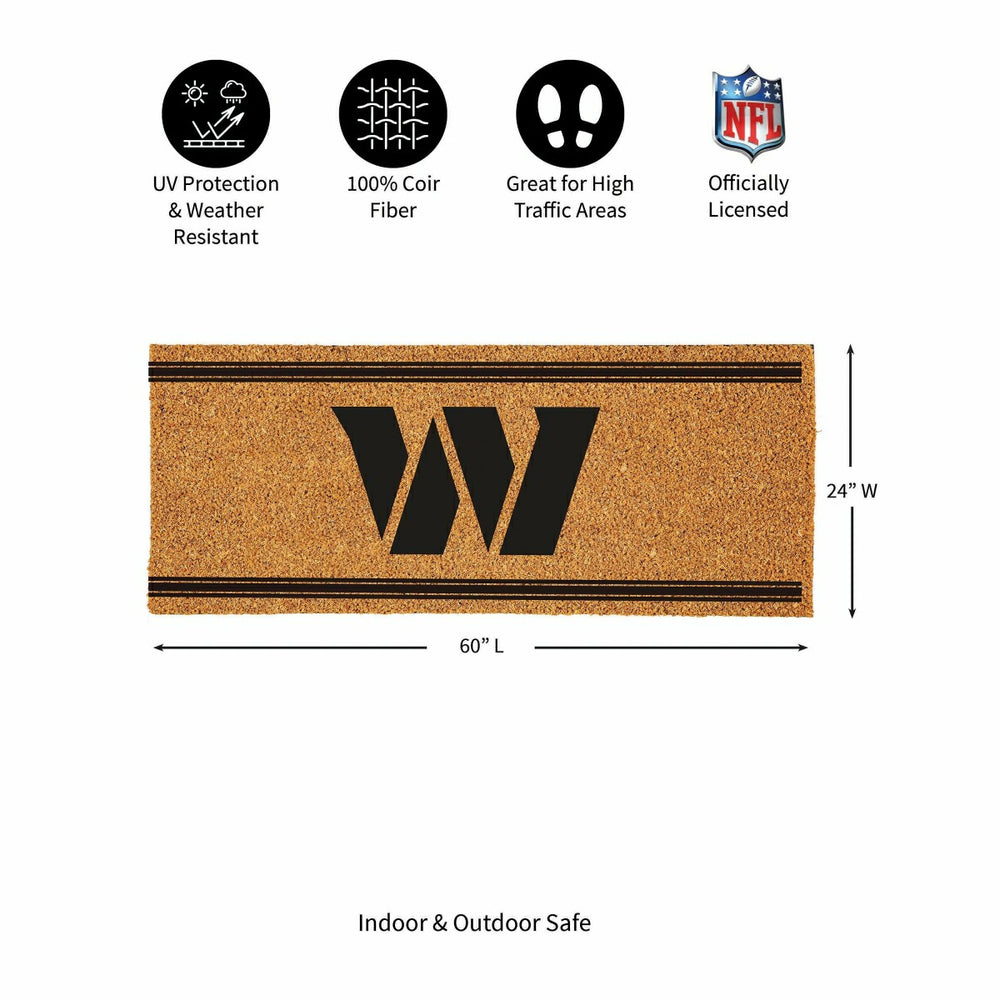 Washington Commanders Extra Large One Color Coir Mat, 60"x24", NFL