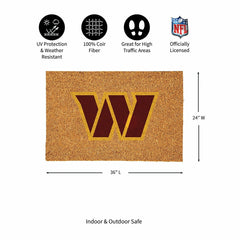 Washington Commanders Large Full Color Coir Mat, 36"x24", NFL