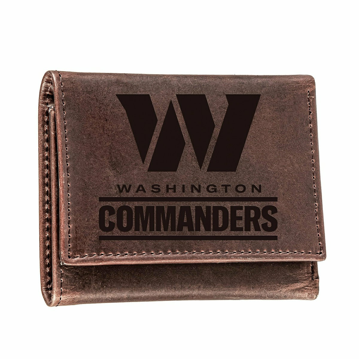Washington Commanders, Tri-Fold Wallet, Brown, CH, 100% Genuine Leathe, NFL, Home