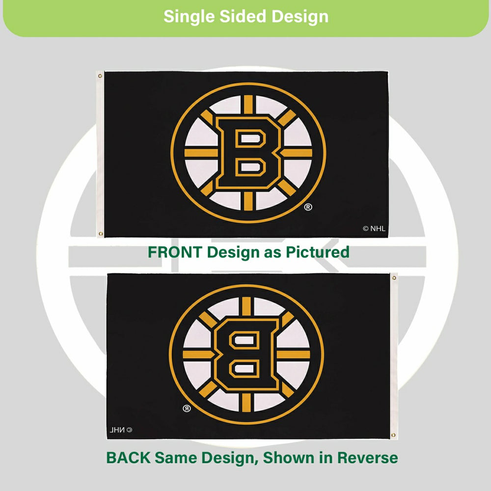 Boston Bruins Single Sided Flag with 2 Grommets, 3'x5', NHL