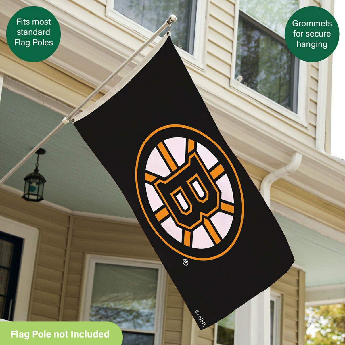 Boston Bruins Single Sided Flag with 2 Grommets, 3'x5', NHL