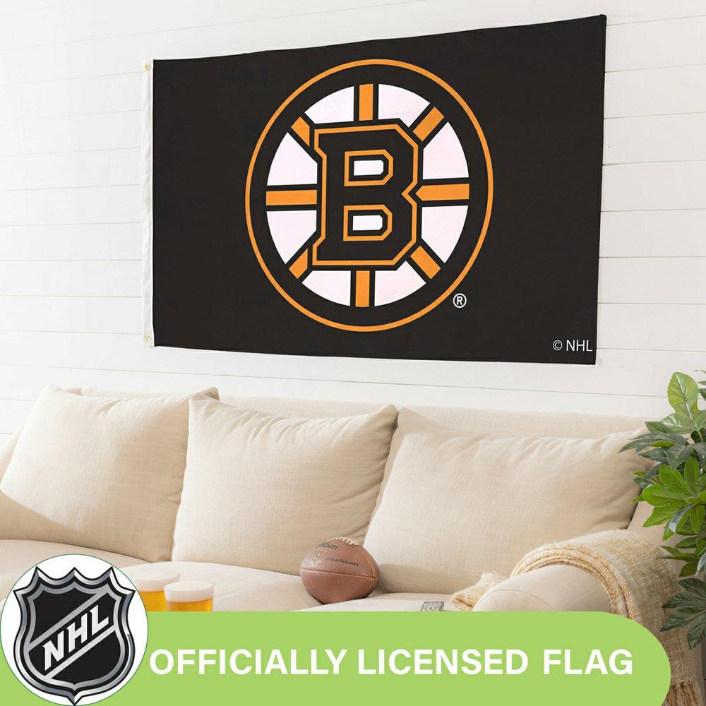Boston Bruins Single Sided Flag with 2 Grommets, 3'x5', NHL