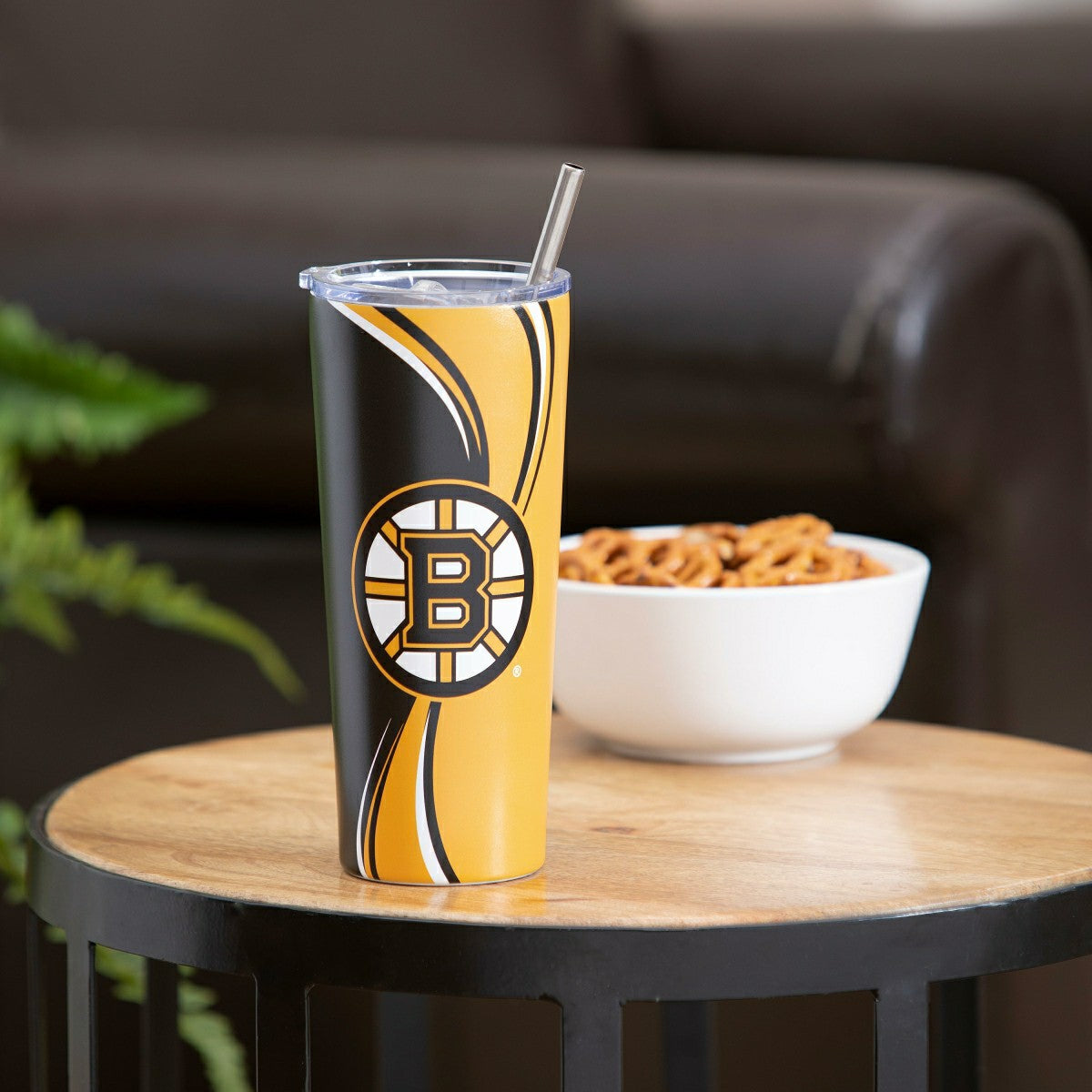 Stainless Steel Tumbler, 20oz, Boston Bruins, NHL, Home