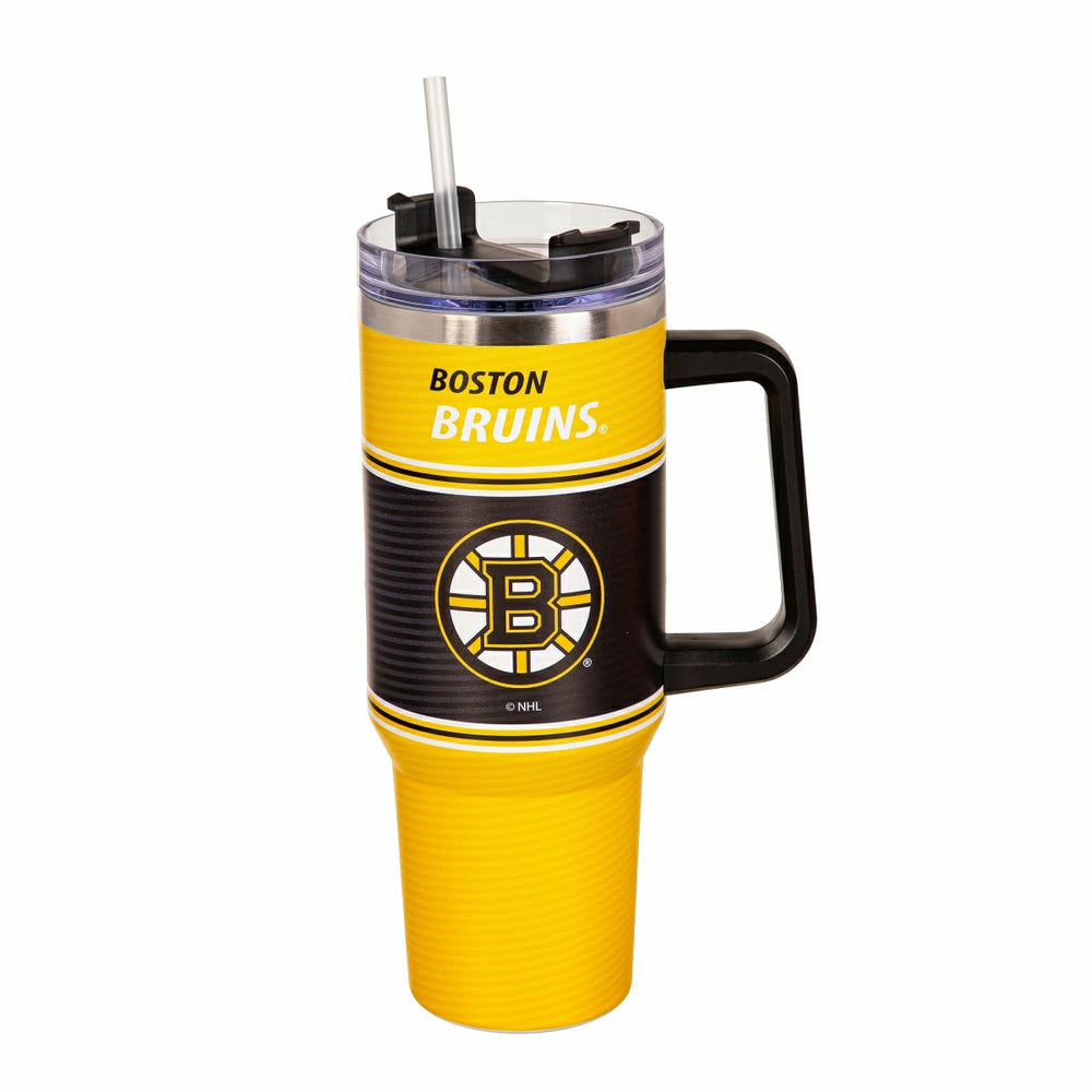40oz Stainless Steel Canyon Cup w/ Straw, Boston Bruins, NHL, Home