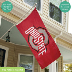Ohio State University Single Sided Flag with 2 Grommets, 3'x5', Home, Collegiate