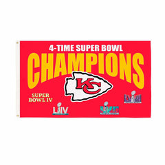 Kansas City Chiefs Multi-Win Superbowl Champions Football 3x5 Flag, Home
