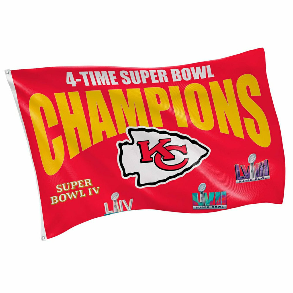 Kansas City Chiefs Multi-Win Superbowl Champions Football 3x5 Flag, Home