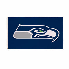 Seattle Seahawks Single Sided Estate Flag with 2 Grommets, 3'x5', Home, NFL