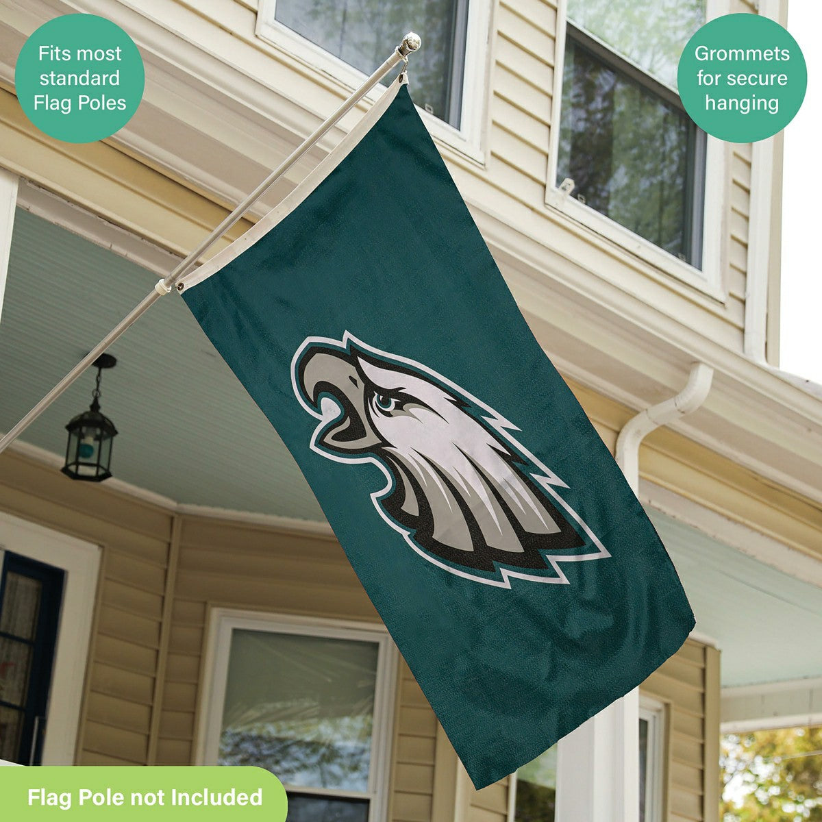 Philadelphia Eagles Single Sided Estate Flag with 2 Grommets, 3'x5', Home, NFL