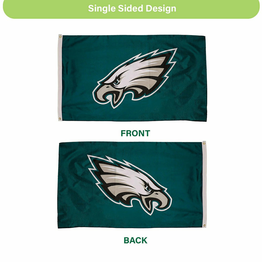 Philadelphia Eagles Single Sided Estate Flag with 2 Grommets, 3'x5', Home, NFL