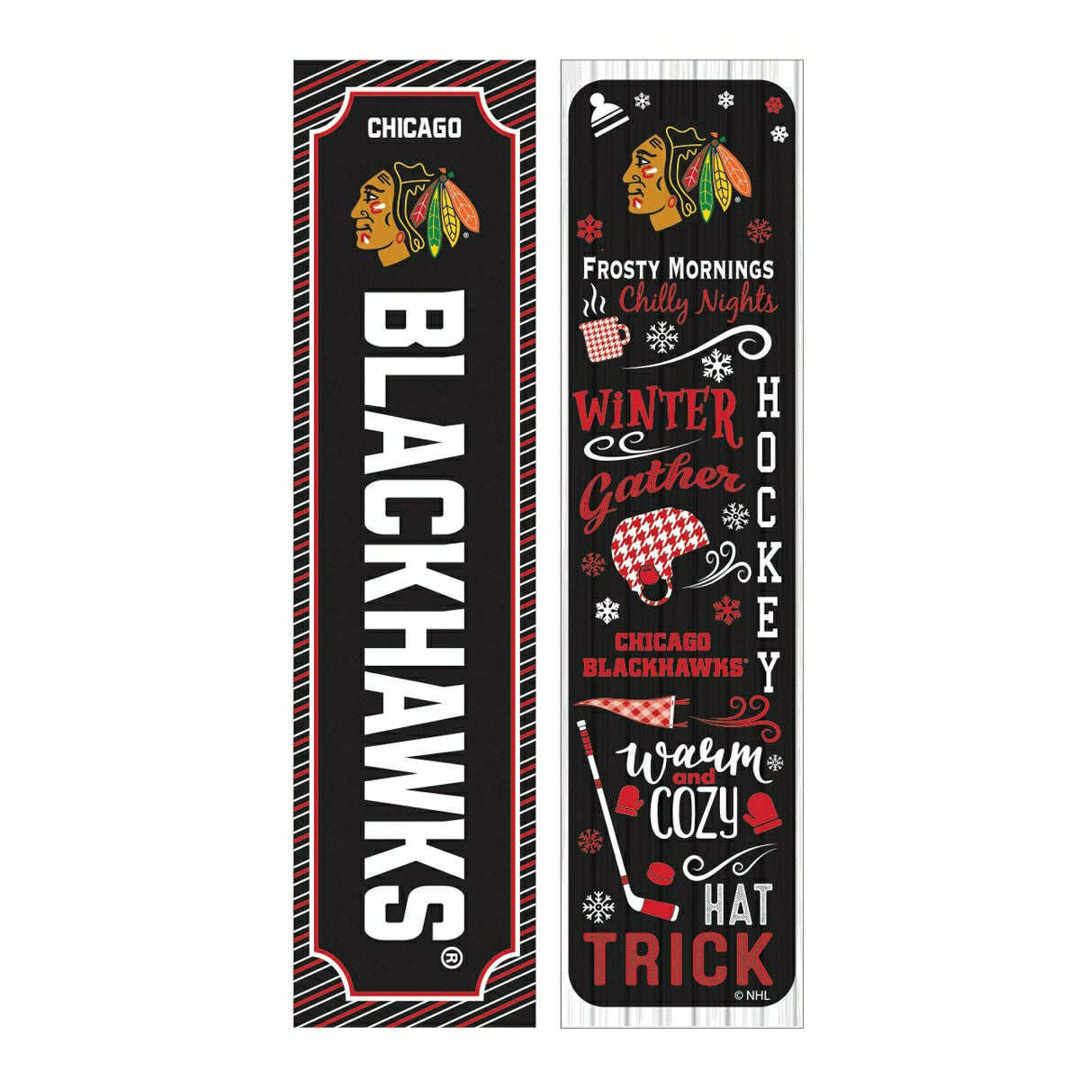 Chicago Blackhawks 46" Double Sided Leaner, Winter Seasonal, NHL, Home