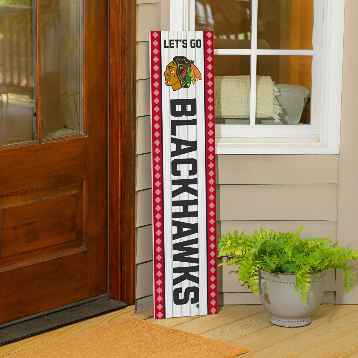 Chicago Blackhawks 47" Double Sided Leaner, Christmas, NHL, Home