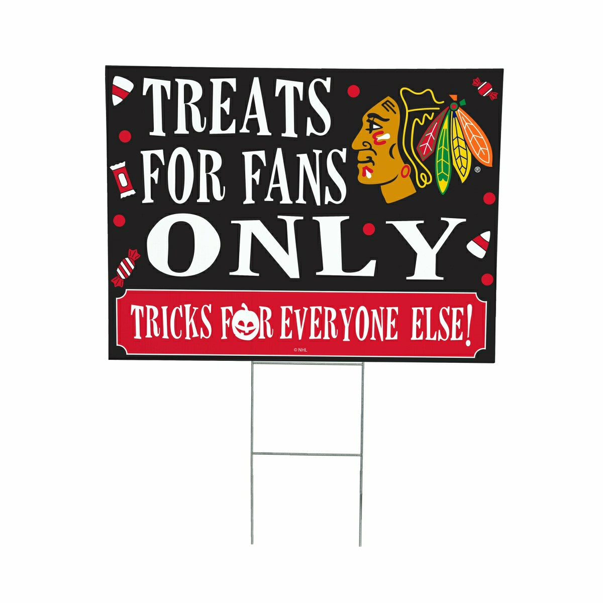 Chicago Blackhawks Yard Sign, Halloween Treats for Fans, NHL, Home