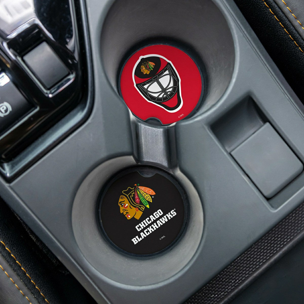 Chicago Blackhawks Car Coaster Set, 2pc, NHL, Home