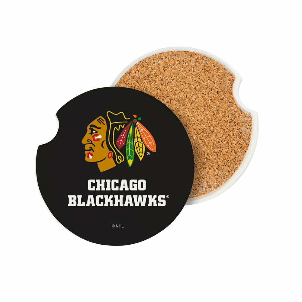 Chicago Blackhawks Car Coaster Set, 2pc, NHL, Home