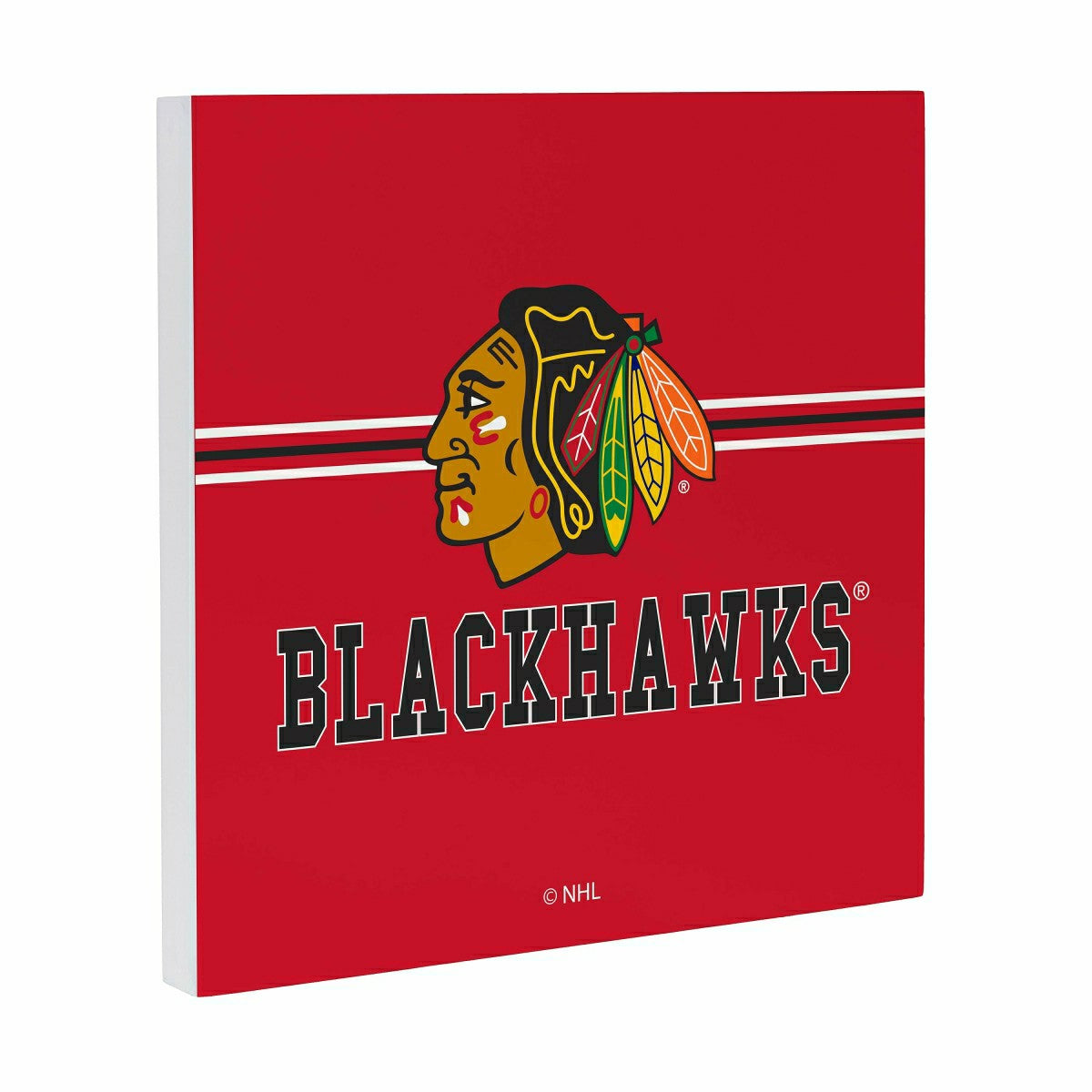 Chicago Blackhawks Wood Wall Sign, 12x12, NHL, Home