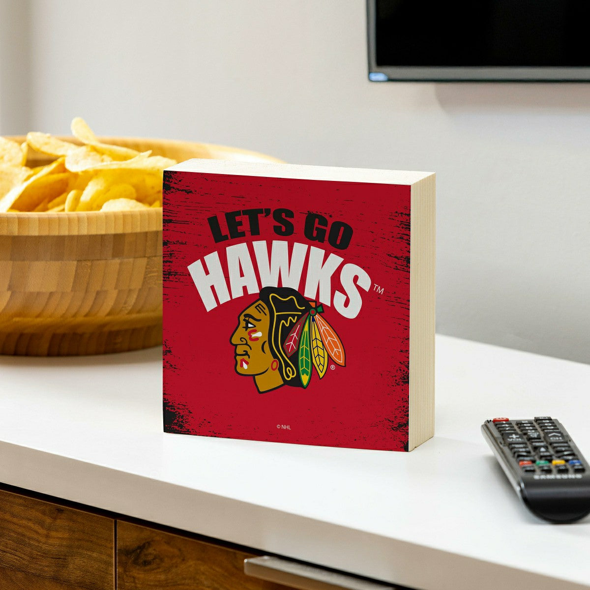 Chicago Blackhawks Plock, Down Home Fans, 6x6, NHL, Home