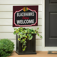 Chicago Blackhawks Coroplast Yard Sign, "Fans Welcome", NHL, Home