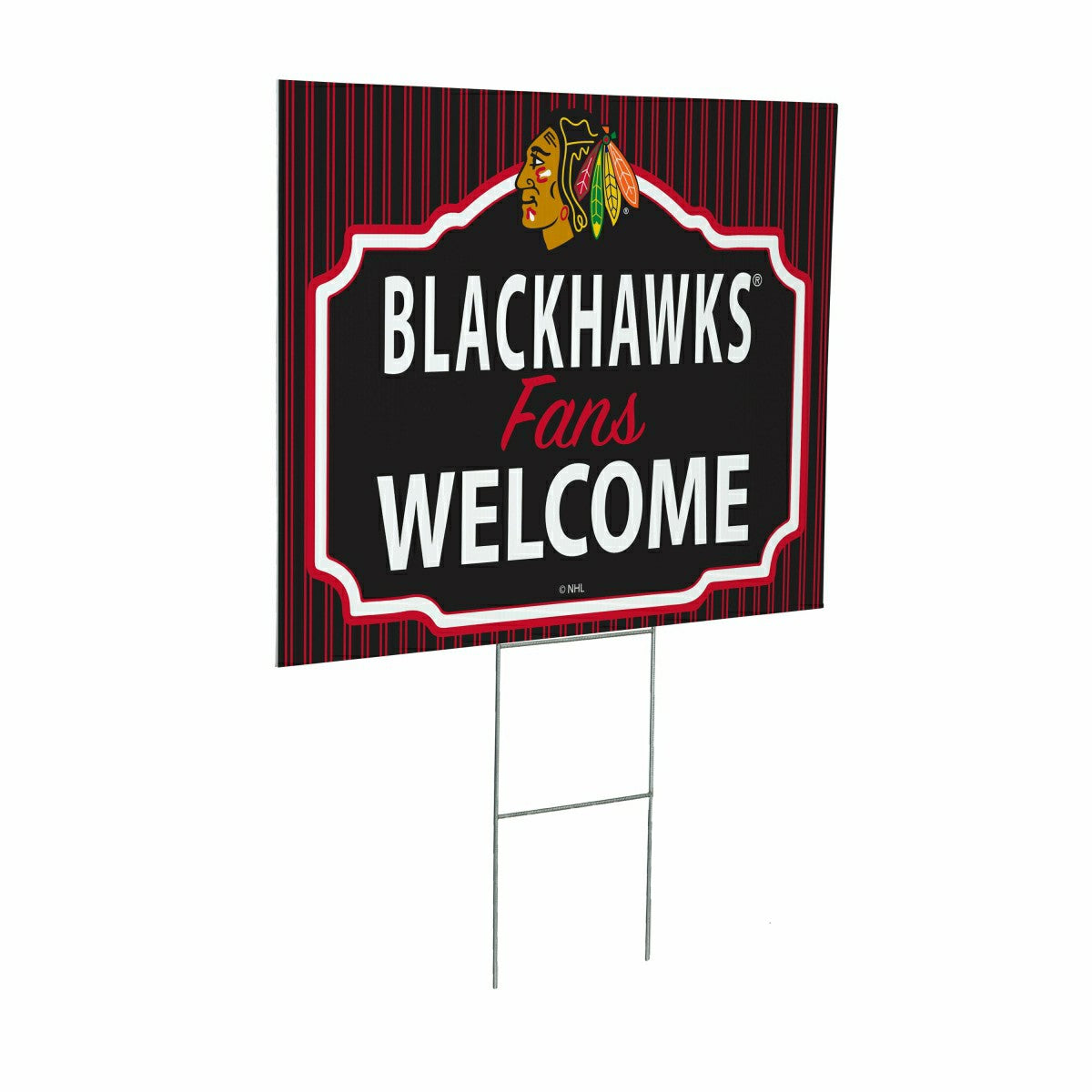 Chicago Blackhawks Coroplast Yard Sign, "Fans Welcome", NHL, Home