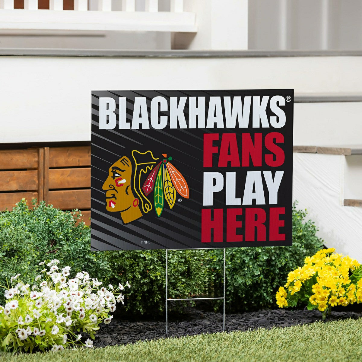 Chicago Blackhawks Coroplast Yard Sign "Fans Play Here", NHL, Home
