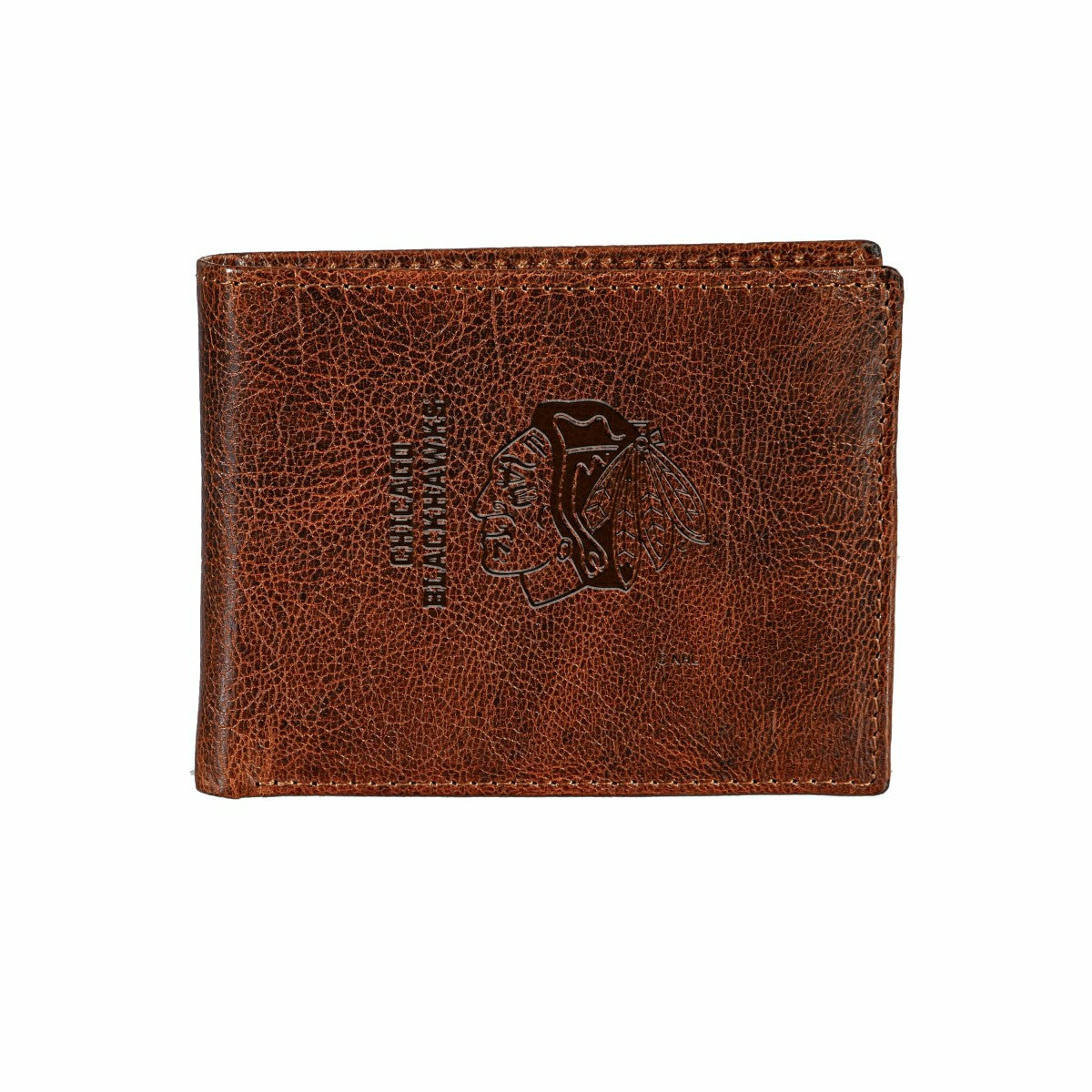 Chicago Brownhawks, Embossed 100% Genuine Tumbled Leather Passcase Bi-, NHL, Home