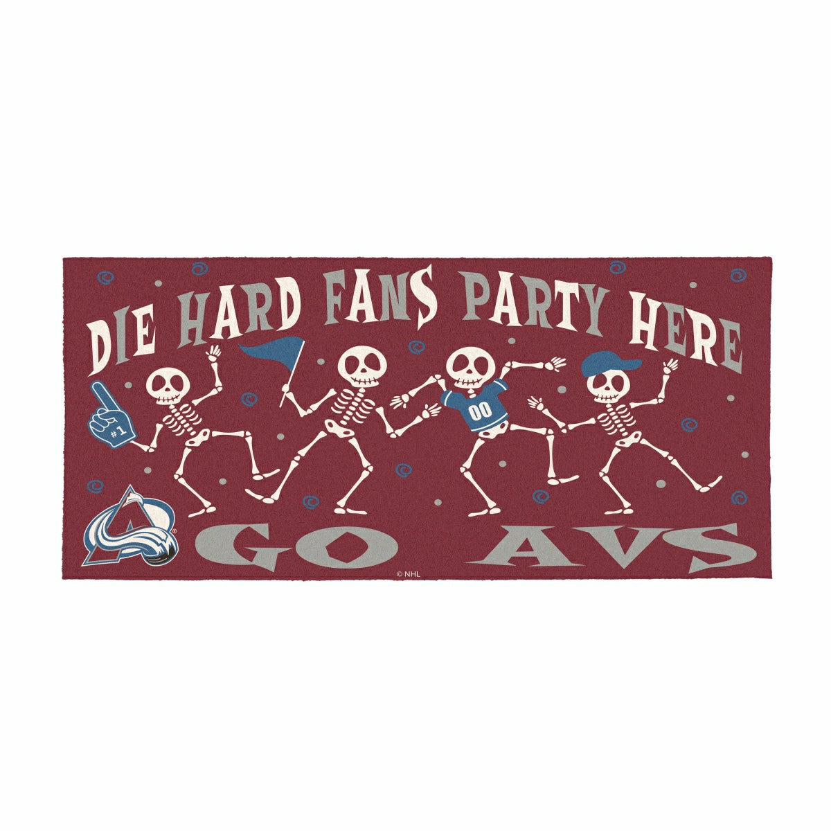 Colorado Avalanche Flocked Coir Halloween Sassafras Switch Mat, 22"x10, NHL