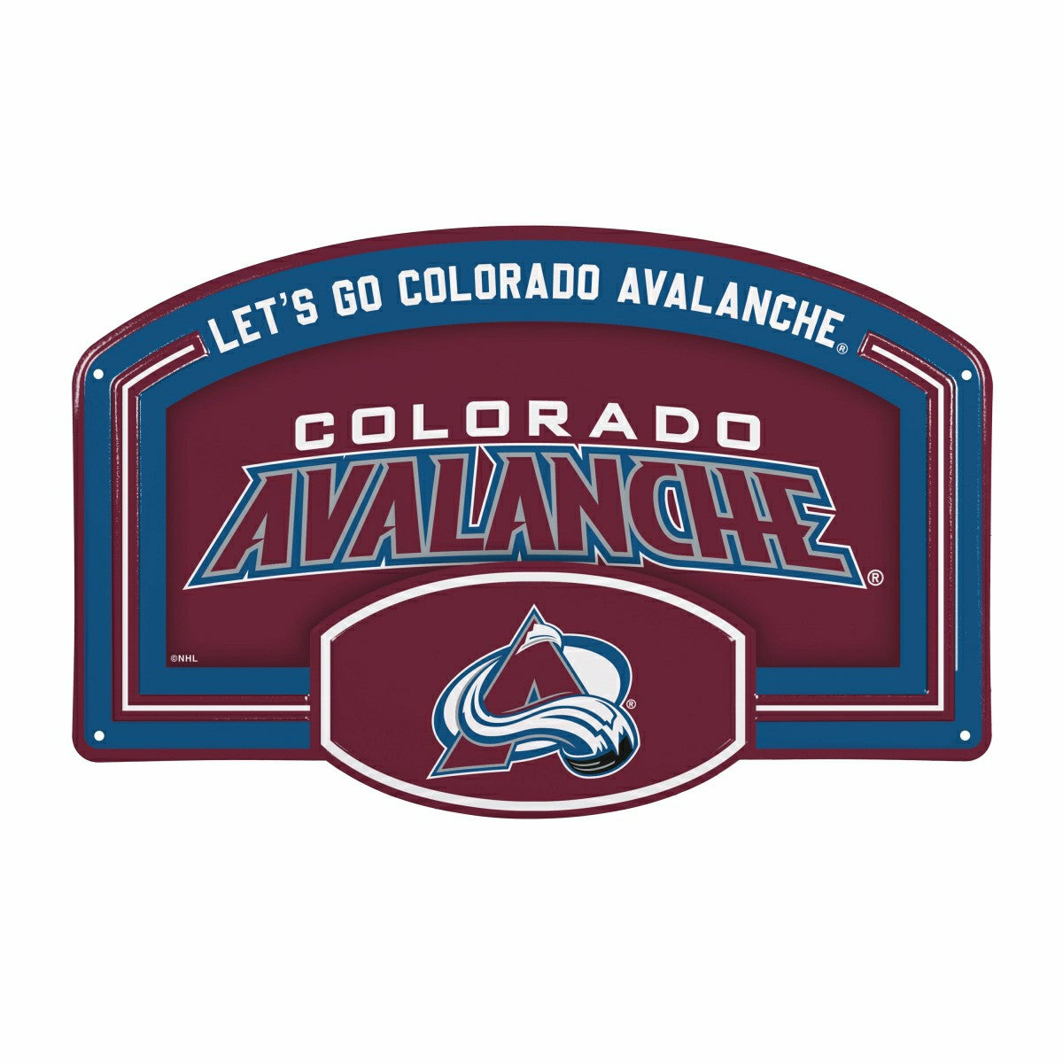 Colorado Avalanche USA Embossed Steel Wall Sign, 11" x 17", NHL, Home