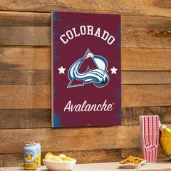 Colorado Avalanche Wood Wall Sign, 16x24, NHL, Home