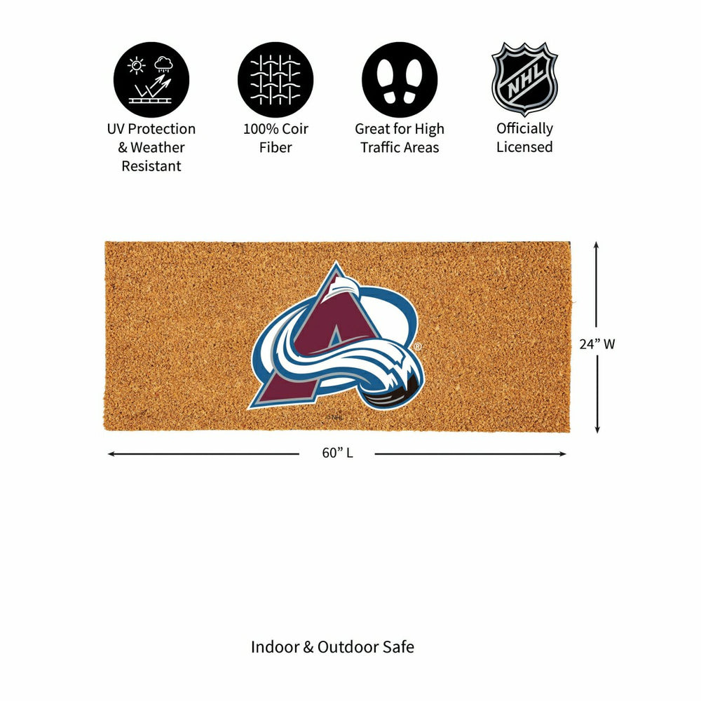Colorado Avalanche Extra Large Full Color Coir Mat, 60"x24", NHL