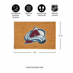 Colorado Avalanche Large Full Color Coir Mat, 36"x24", NHL