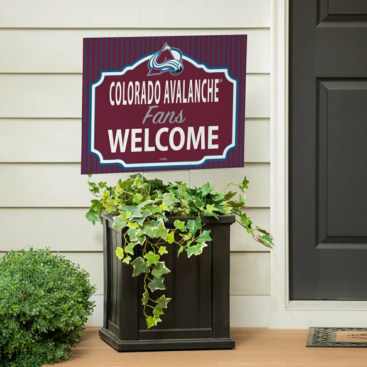 Colorado Avalanche Coroplast Yard Sign, "Fans Welcome", NHL, Home